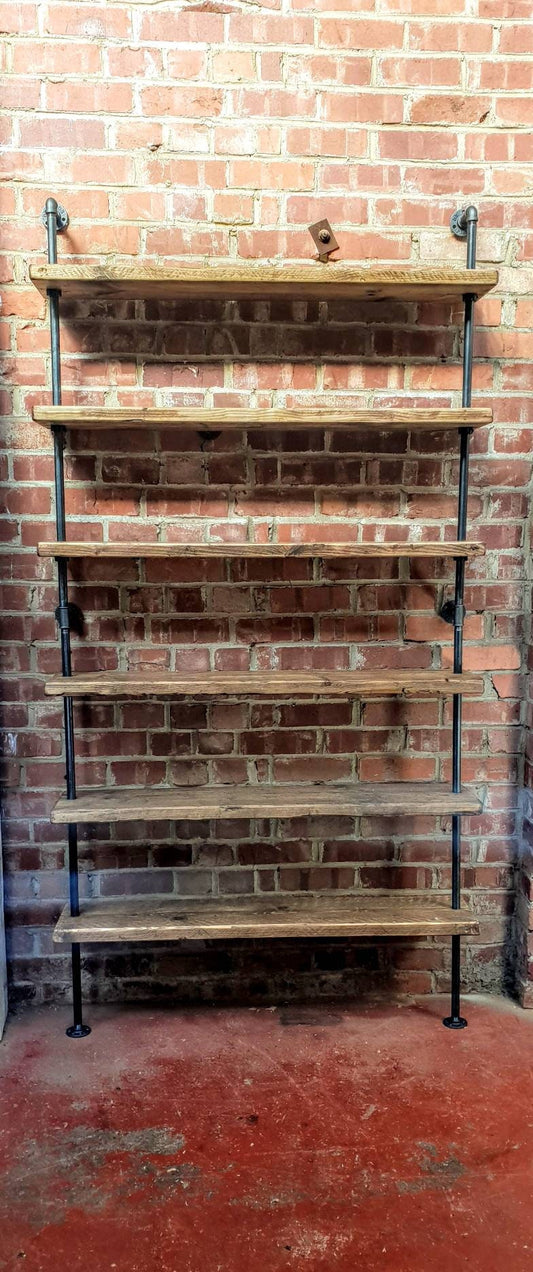 Reclaimed scaffold board bookcase / floor standing shelving unit - industrial and rustic . reclaimed / recycled wood. living room furniture. kitchen shelving unit. 